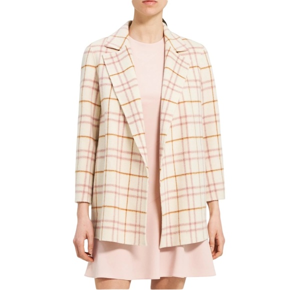 Theory Clairene Italian Wool Blend Open Jacket Ivory NWT Size Small - Picture 3 of 13